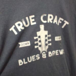 Men's Brand New True Craft Blues & Brews Slate Blue Tshirt Size XL Beer Alcohol